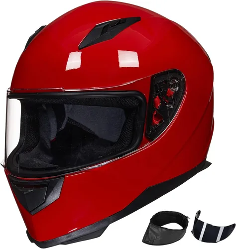 Miniatura 11 de ILM - Casco integral para motocicleta y bicicleta urbana, con bufanda de invierno extraíble, 2 viseras, modelo aprobado por DOT JK313