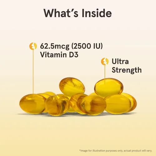 Miniatura 3 de Jarrow Formulas vitamina D3, 2500 IU, 100 cápsulas blandas, D2500, 1, 1