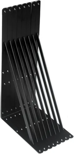 Miniatura 47 de Paquete de 16 soportes de estante resistentes negros de 20 pulgadas de largo x 12 pulgadas de alto con tornillos, soportes de estante de metal