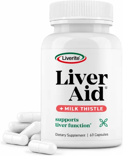 LIVERITE Ayuda hepática con cardo mariano 60 cápsulas, suplemento de apoyo hepático con aminoácidos, colina, cardo mariano y vitamina B12 - Apoya la