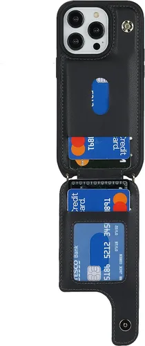 Miniatura 3 de Lipvina Funda para iPhone 15 Pro con Portador de Tarjetas para Mujeres, Funda de Teléfono iPhone 15 Pro con Correa, Cordón Cruzado, Soporte