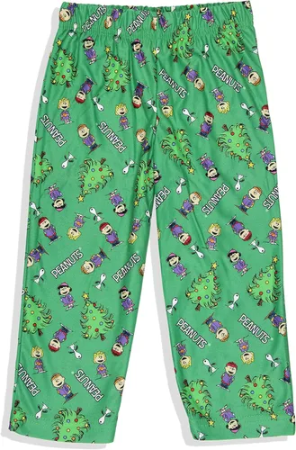 Miniatura 4 de INTIMO Peanuts - Conjunto de pijama de Navidad para niños pequeños, Verde