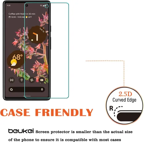 Miniatura 4 de Paquete de 4 protectores de pantalla de vidrio templado compatibles con Google Pixel 6 5G / Google Pixel 6, sensible al tacto, compatible