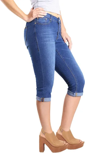 Miniatura 3 de 2LUV Jeans elásticos de 5 bolsillos ajustados de tiro medio para mujer