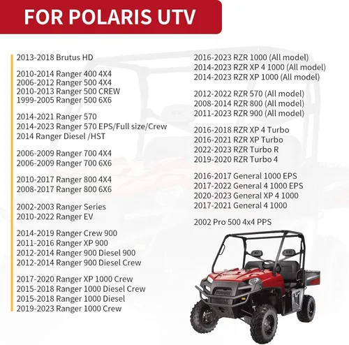 Miniatura 7 de Junta en U para Polaris Ranger RZR Scrambler Sportsman 300 325 330 425 400 500 570 700 EV 800 850 900 1000 Turbo General 1000 4 XP EPS