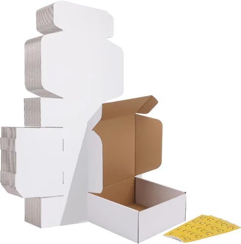 Miniatura 19 de HORLIMER Paquete de 40 cajas de envío de 5 x 5 x 5, caja de cartón corrugado blanco para correo, embalaje, pequeñas empresas