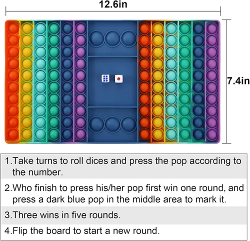 Miniatura 3 de Pop Games Juguete Sensorial Fidget de Navidad, Juegos de Matemáticas con Tablero Pop para Niños, Juegos Familiares, Juego de Multiplicación