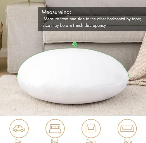 Miniatura 4 de MIULEE Almohada redonda de 14 pulgadas, almohada de suelo, funda de relleno para cojín decorativo, cama, sofá, boda