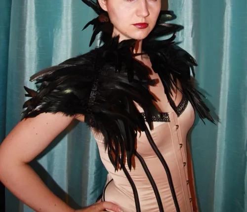 Miniatura 3 de L'VOW Victorian Real Natural Feather Shrug Shawl Shoulder Wrap Cape Gothic Collar