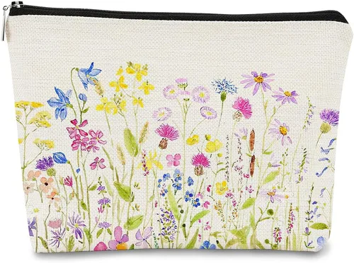 Miniatura 17 de Bolsa de maquillaje floral, bolsa de cosméticos de flores, bolsa de maquillaje estética, bolsa de maquillaje pequeña, bolsa de maquillaje