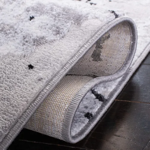 Miniatura 7 de SAFAVIEH Amelia Collection - Alfombra decorativa de 2 x 4 pies, gris y negro, diseño abstracto moderno, no desprende pelusa y de fácil cuidado