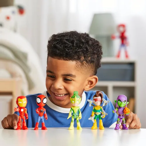 Miniatura 8 de Spidey y sus increíbles amigos Hasbro Marvel, paquete de amigos y enemigos, 5 figuras de acción, 4 pulgadas, juguetes de superhéroes preescolares