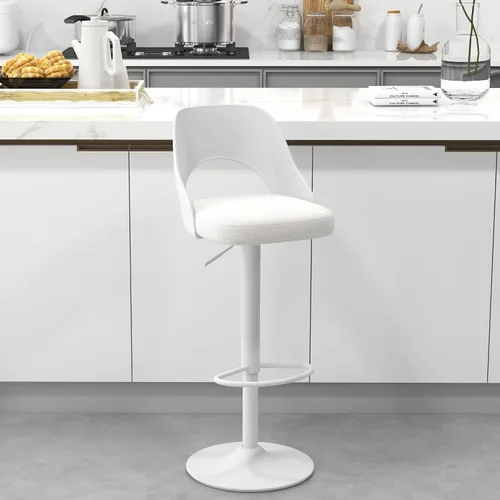 Miniatura 15 de civama Juego de 2 taburetes de bar para encimera de cocina, altura del asiento ajustable de 25 a 33 pulgadas, sillas de isla giratorias tapizadas
