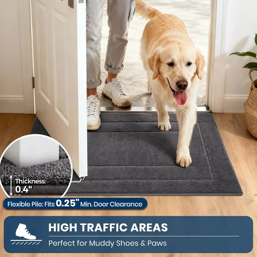 Miniatura 7 de PURRUGS Alfombra de pasillo de cocina lavable a máquina, 24 x 70 pulgadas, antideslizante, súper absorbente, suave para cocina, pasillo y Gris