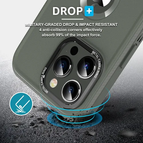 Miniatura 3 de WINTONG Funda magnética compatible con iPhone 13 Pro Max de 6.7 pulgadas, protección de cuerpo completo, resistente a prueba de golpes, funda rígida