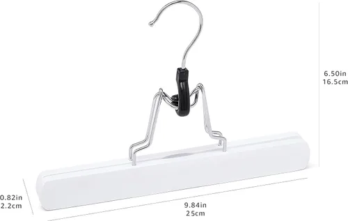 Miniatura 6 de Amazon Basics Perchas de madera para pantalones, color blanco, paquete de 10