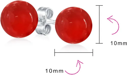 Miniatura 17 de Aretes grandes de plata de ley 925 con piedras preciosas naturales de 0.394 pulgadas para mujeres y adolescentes, variedad de piedras de nacimiento