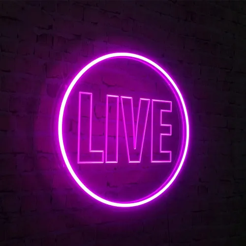 Miniatura 8 de NOXTROND Letrero de Luces de Neón En Vivo, Letrero de Neón LED En Vivo con Alimentación USB para Pared, Decoración de Pared En Vivo Regulable