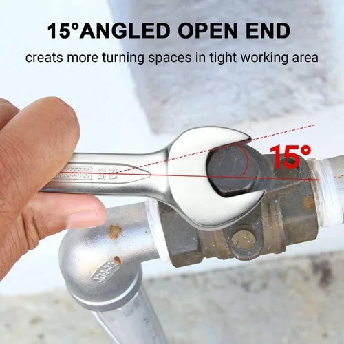 Miniatura 5 de Jetech Llave combinada de 25 mm, llaves de acero al cromo vanadio de grado industrial con apertura precisa de 12 puntos, diseño de esquinas desviadas