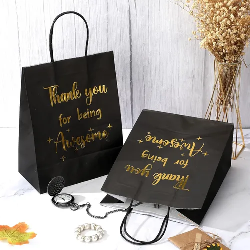 Miniatura 7 de Ctosree 20 bolsas de papel de regalo de agradecimiento para empleados, compañeros de trabajo, colega de trabajo con asas para colega