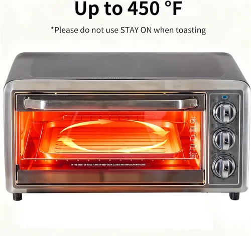 Miniatura 3 de OLIXIS Hornos tostadores para encimera de 19 cuartos de galón, horneado, tostado, asador, pizza y caliente, 1300 W, temporizador de 30 minutos