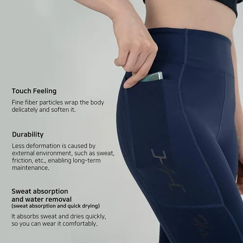 Miniatura 5 de Korea Dynamic Leggings Navy Blue, Asian Size, Spandex, With Pockets