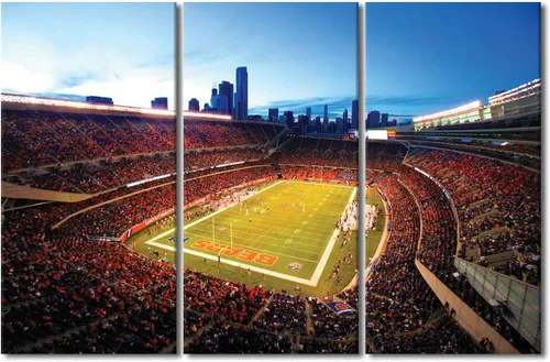 Miniatura 25 de 3 piezas de arte de pared deportivo del equipo de fútbol de los Vikings de Estados Unidos, pinturas de estadios deportivos Minnesota, Estados
