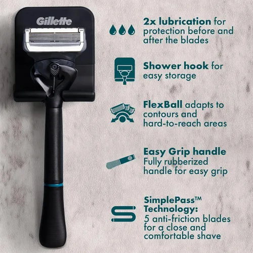 Miniatura 2 de Gillette Maquinilla de afeitar íntima para hombres, maquinilla de afeitar púbica para hombre para el paisaje, suave y fácil de usar, diseñada
