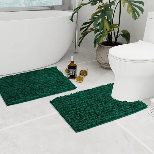 Miniatura 285 de Walensee Alfombra de baño antideslizante (24x17 pulgadas, rosa polvoriento) absorbente de agua, súper suave, lanuda de felpilla, lavable a máquina