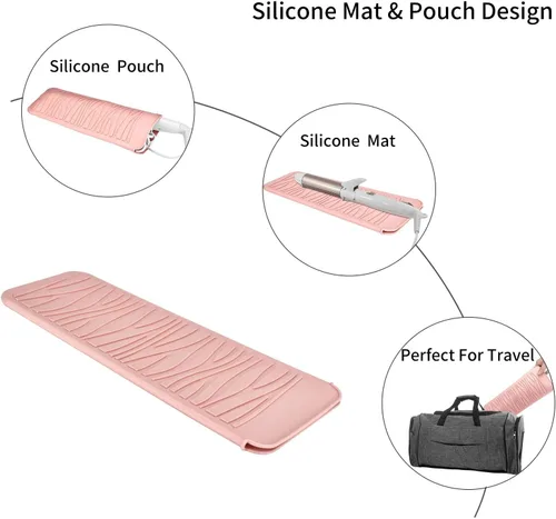 Miniatura 5 de Bolsa de viaje de silicona resistente al calor para alisadores de cabello, tenazas rizadoras, varitas rizadoras, planchas planas y herramientas