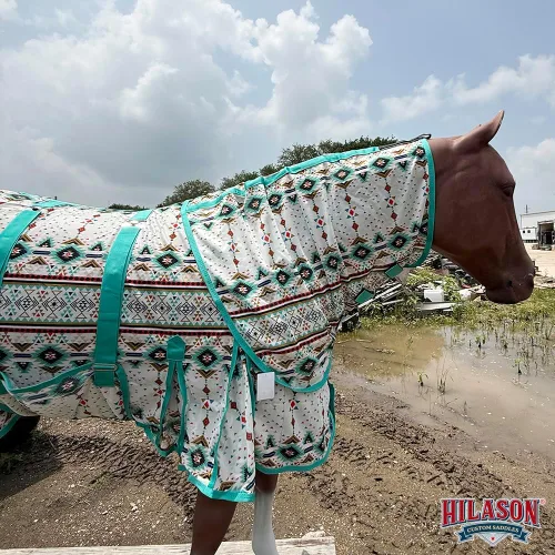 Miniatura 56 de HILASON Hoja de mosca de caballo con protección UV, malla transpirable, mosquito, primavera, alfombra de caballo de verano, alfombra de mosca