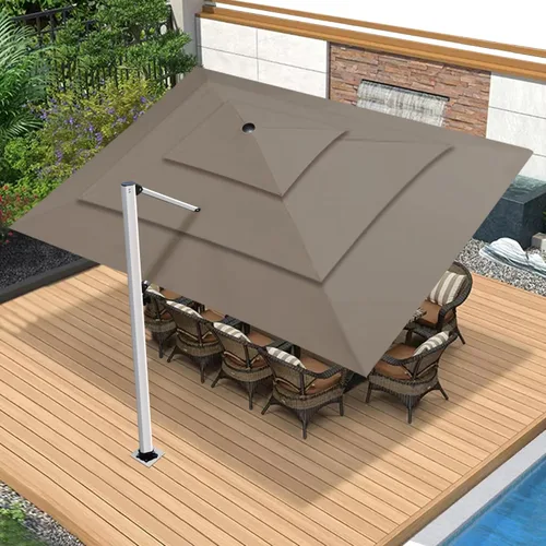 Miniatura 14 de EliteShade USA Sombrilla de Mercado de 10 Años Sin Decoloración de 9 Pies 3 Niveles Sombrilla de Patio Sombrilla de Mesa para Exteriores con Beige