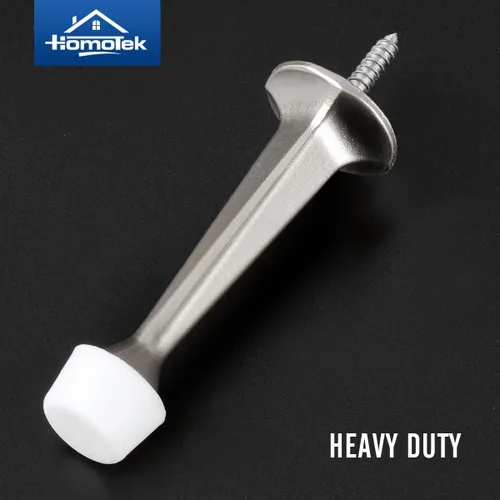 Miniatura 5 de HOMOTEK - Paquete de 8 topes de puerta rígidos y resistentes con punta de goma suave, tope de puerta de zinc fundido para proteger la pared