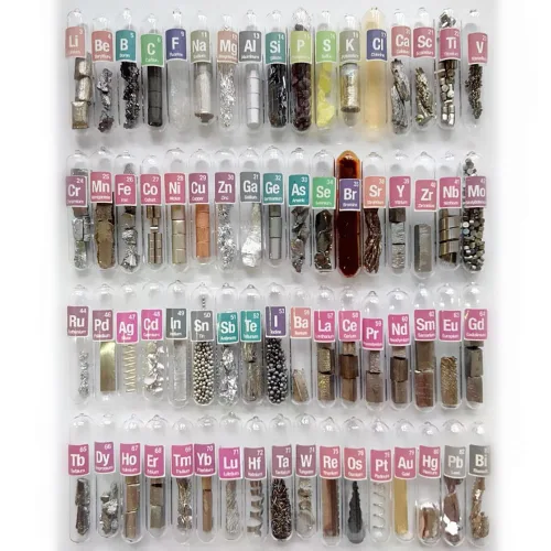 Miniatura 11 de Kit de muestras de elementos puros para colección periódica de tablas periódicas, metales de tierras raras, frascos y ampollas, ideal como regalo 30