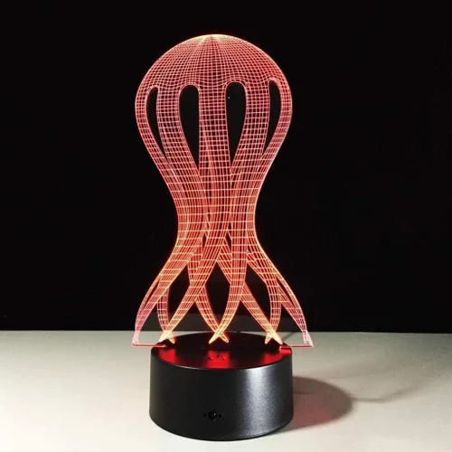 Miniatura 3 de Luz de medusa de pulpo, luz nocturna creativa USB 3D, lámpara de mesa para dormir, iluminación decorativa
