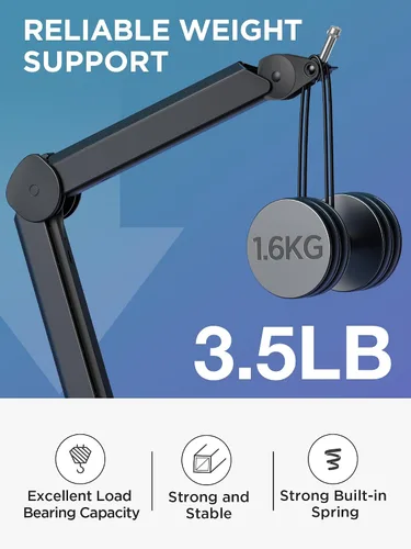 Miniatura 4 de InnoGear Brazo de Micrófono con Boom, Soporte de Micrófono con Canales de Gestión de Cables y Elevador de Altura para Blue Yeti FIFINE AM8 K669B