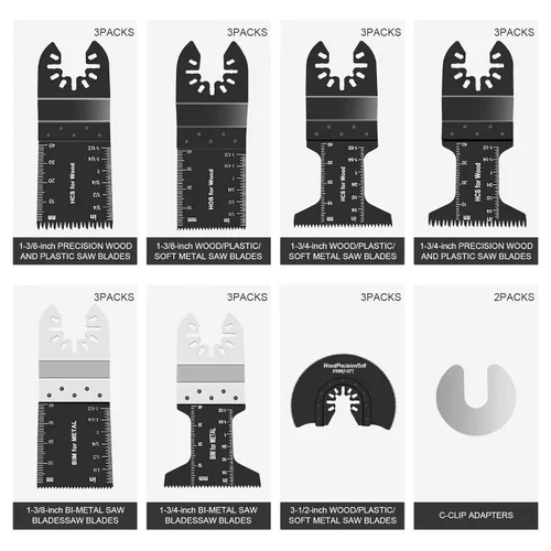 Miniatura 4 de 23 hojas de sierra oscilantes de liberación rápida para cortar madera plásticos compatibles con Fein Multimaster Porter Cable Black & Decker Ridgid