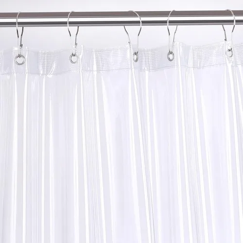 Miniatura 10 de Cortina de ducha transparente, 72 x 72 pulgadas, vinilo de 0.35 oz, cortina de ducha de plástico resistente, forro de ducha impermeable