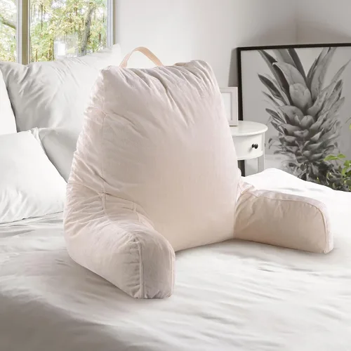 Miniatura 12 de Cheer Collection - Almohada de lectura y juego de espuma con reposabrazos y funda de terciopelo lavable
