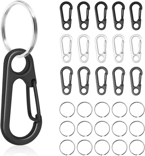 Miniatura 14 de Small Carabiner Clip Metal Spring Snap Hooks Mini Paracord Hanging Clips for Camera Strap, Flashlight, Key Chain