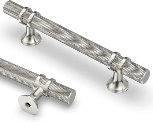 Miniatura 10 de Asidrama - Paquete de 10 manijas para gabinete de cocina de 3 pulgadas (76mm) de color negro mate y bronce champán, tiradores para gabinete