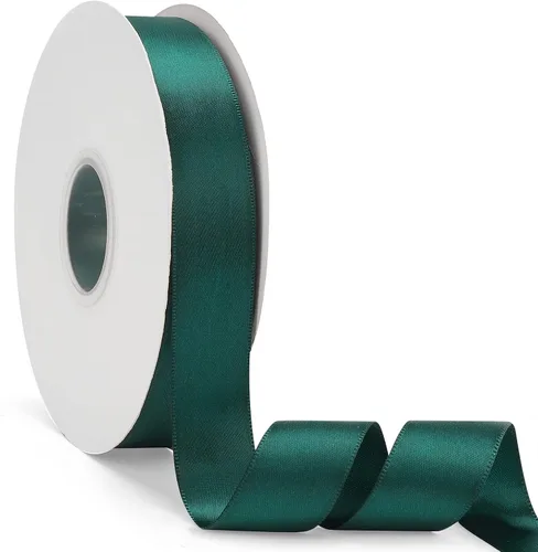 Miniatura 76 de Cinta de satén de doble cara verde manzana de 1-1/2 pulgadas x 50 yardas, cinta de color sólido de alta densidad, ideal para manualidades, envoltura