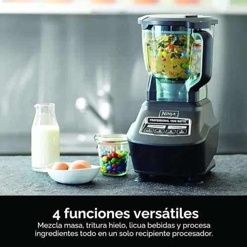 Miniatura 8 de Ninja Licuadora, procesador de alimentos, licuadora para batidos, incluye jarra, taza de batido y cuenco de 8 tazas, salsa, masa, batidos, granizado