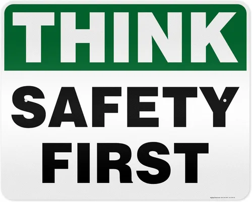 Miniatura 16 de Think Safety First Sign, 24 x 30 pulgadas, HDPE de 55 mil de grosor (polietileno de alta densidad), fabricado en Estados Unidos por My Sign Center