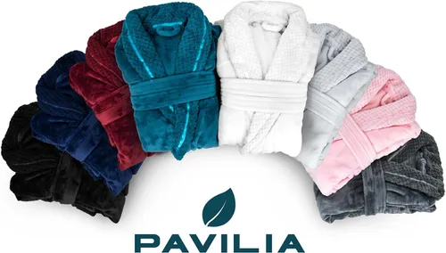 Miniatura 8 de Albornoz PAVILIA de lujo para mujer de felpa, con ribete de gofre suave, albornoz de felpa cálido y suave