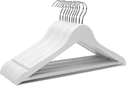 Perchas de madera blanca para vestidos de novia, perchas de madera resistentes para camisas, chaquetas, pantalones, vestidos de boda, trajes de dama