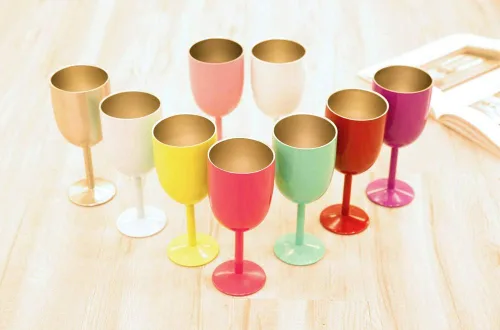 Miniatura 6 de AMZUShome Copas de vino de acero inoxidable (paquete de 2). Vaso de vino de doble pared aislado al vacío con tapa y pajita. Amistad, Navidad, Blanco