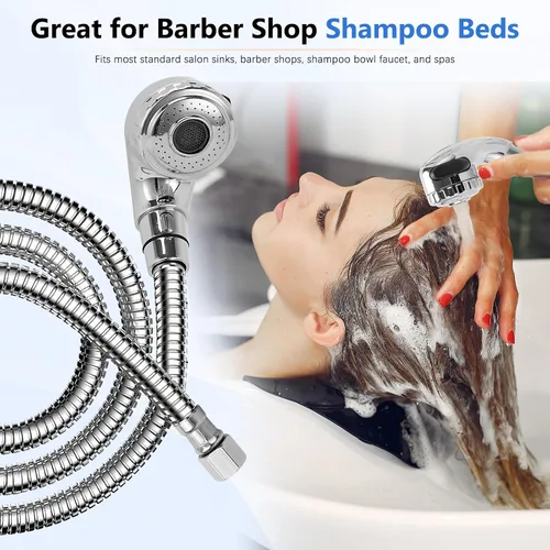 Miniatura 2 de Kit de manguera de rociador para cuenco de champú de 1/4" con tuerca, reemplazo de manguera de fregadero de acero inoxidable para salón de belleza