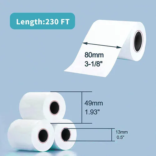Miniatura 4 de Solar-Power Papel térmico de 3 1/8, 10 rollos para caja registradora POS, rollo de papel de recibo de 1 capa (3-1/8 pulgadas x 230 pies)