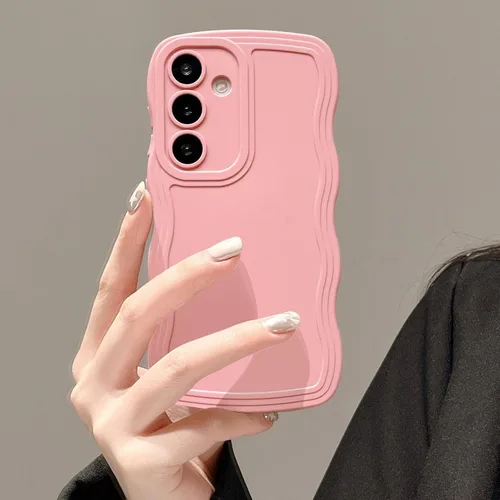 Miniatura 28 de UEEBAI Funda de silicona con marco de ola para Samsung Galaxy S22 5G, funda de teléfono con marco de ola linda, ajuste delgado, amortiguador de Negro